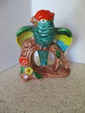 VINTAGE PLANTER,"PARROT", MID-CENTURY MODERN JAPANESE IMPORT, GREAT COLORS, VG 