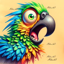 Digital Art Picture Animals Birds Parrot Anime Wallpaper Desktop Background