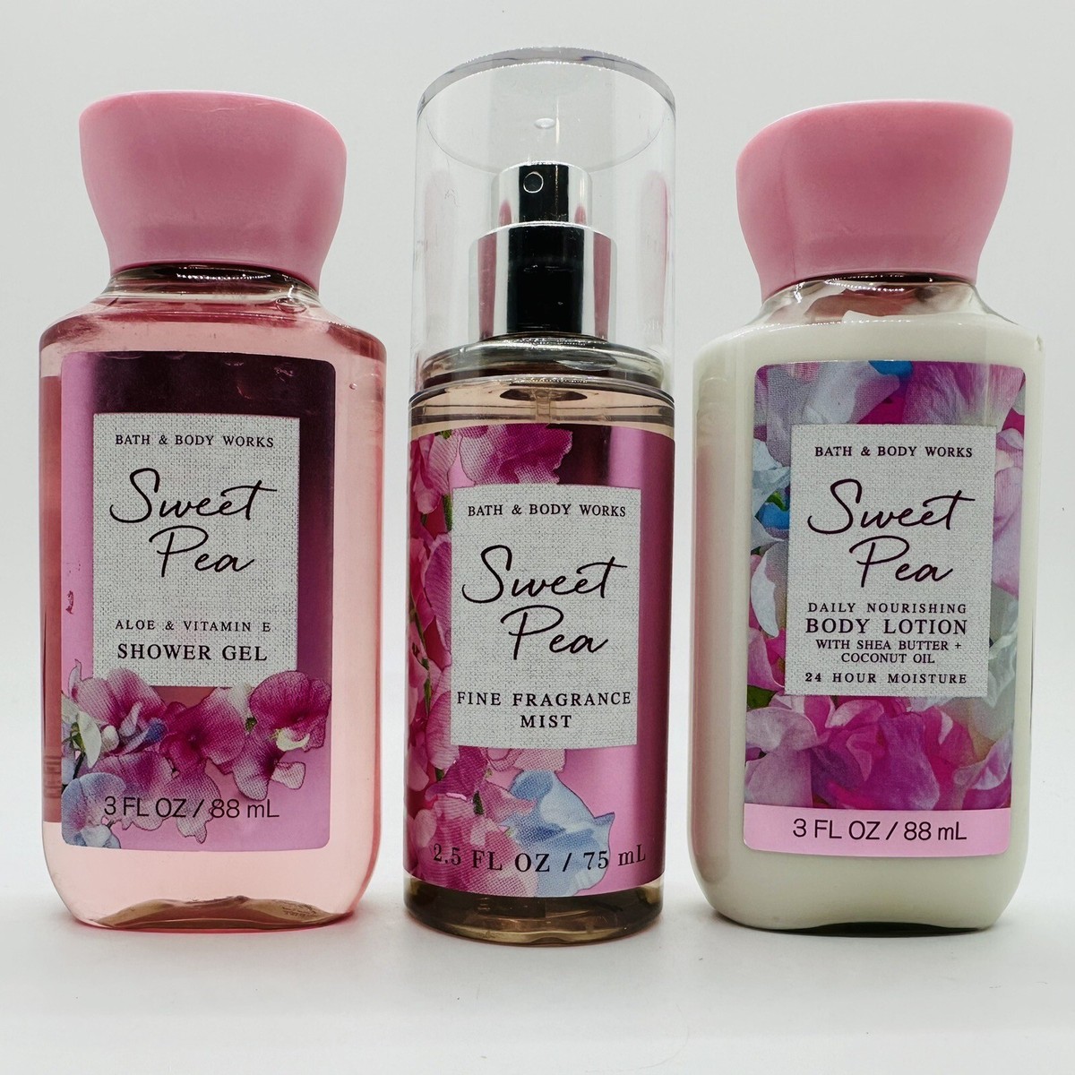 Bath&bodyworks トラベルサイズミスト　５本セット NEW SET BATH & BODY WORKS TRAVEL GIFT BOX SWEET PEA MIST