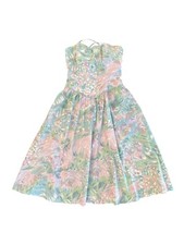 Vintage 90s Floral Pastel Spaghetti Strap Dress Empire Waist Cotton Blend Size M