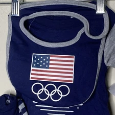 Outerstuff USA  Olympic One Piece Blue Striped Socks Bib