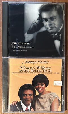 Johnny Mathis 2 CD Lot: In A Sentimental Mood & Too Much, Too Little, Too Late