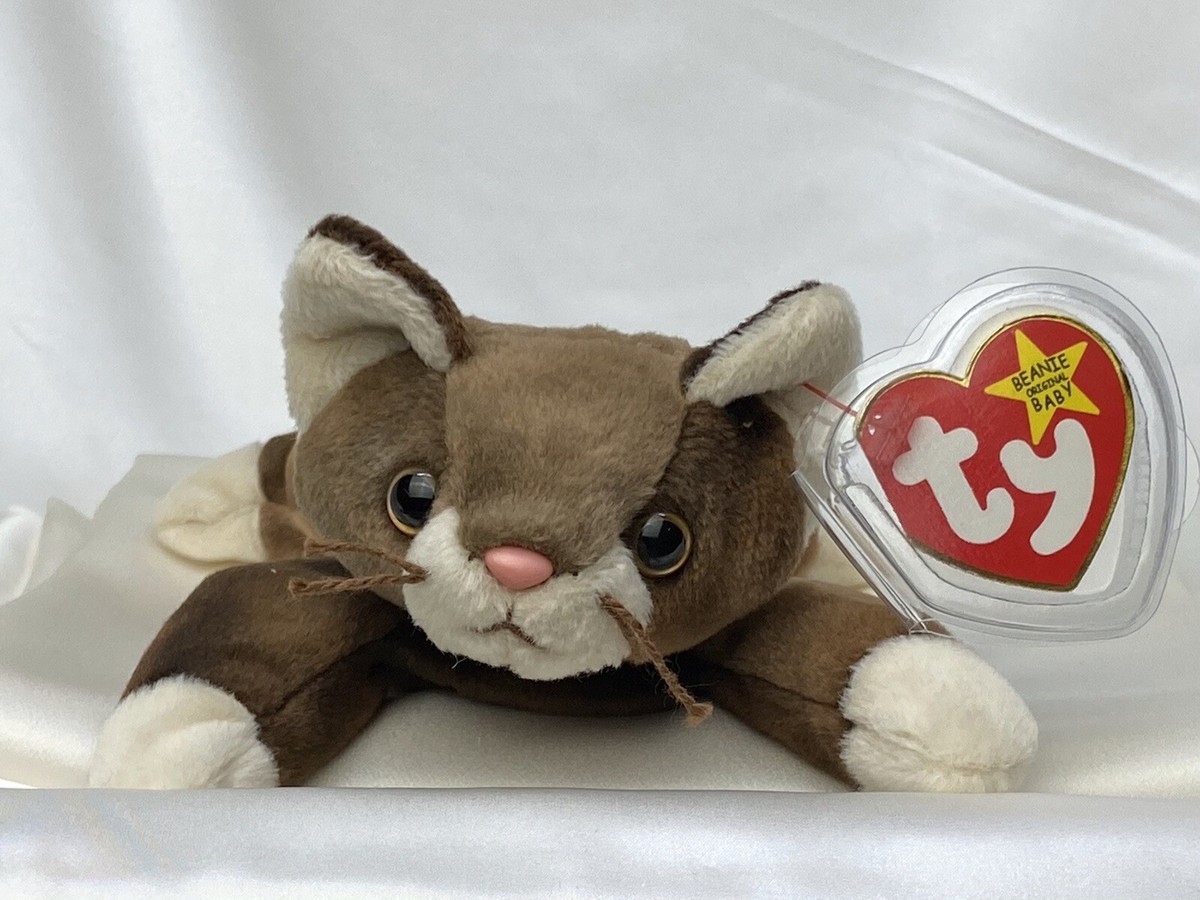 Rare Retired Ty Beanie Baby Pounce The Cat 1997 Mint Pellets With  Errors