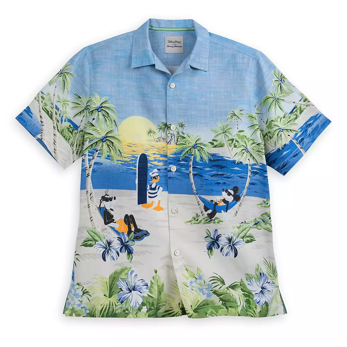 Disney Parks Tommy Bahama Blue Mickey & Friends Hawaiian Camp Shirt Size M