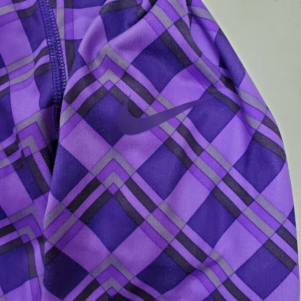 Camisa Pullover Nike Pro Dri Fit Para Mujer Púrpura Geométrica Manga Larga Talla Pequeña Foto 3 de 4