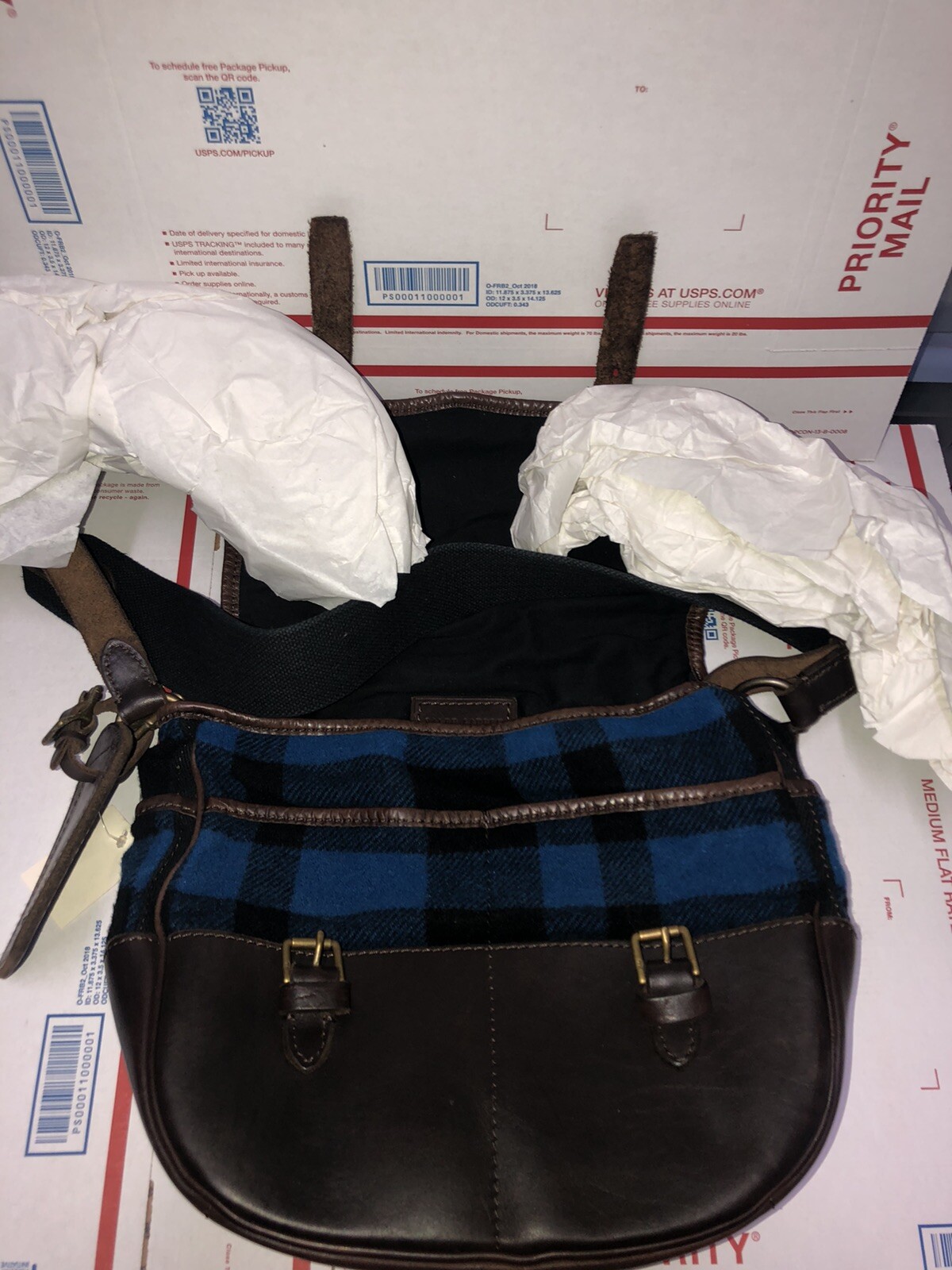 2010 NEW Ralph Lauren RL67 rrl Leather Wool Bag Vintage Bag Shoulder