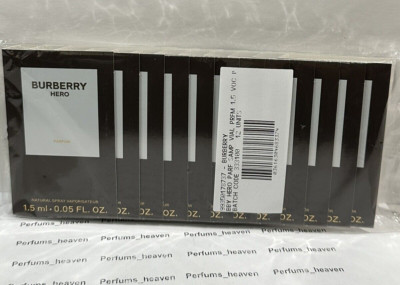 12x Burberry Hero PARFUM Sample Spray .05oz, 1.5ml New in Card 2024 Release 12PC