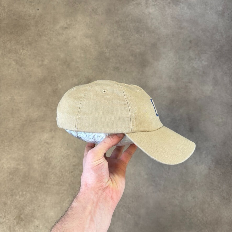 First Trust Baseball Hat Mens Embroidered Adjustable Strapback Cap Beige image 3