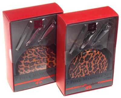 Totes For Her Collection 7 Piece Manicure Set Lot 2 Animal Print Birthday Gift