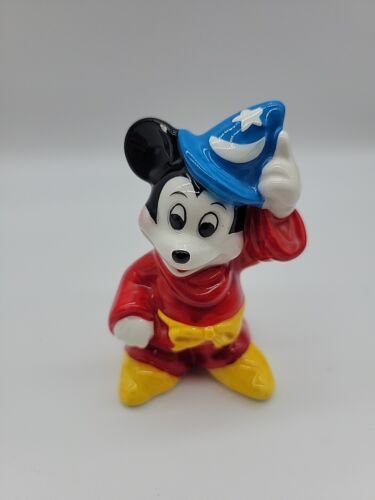 Vintage Walt Disney Japan Sorcerer Mickey Mouse Ceramic Figurine Fantasia 3.5"