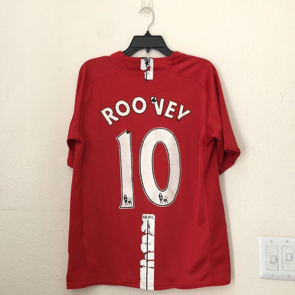 Camiseta de fútbol americano Nike-M Rooney #10 AIG Manchester United Red Devil 2007-08 Foto 3 de 4