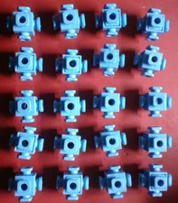 Vintage Fisher Price CONSTRUX Building Toys Parts Lot: 20 Blue Knot Connectors