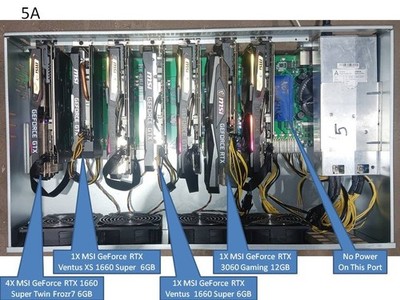 GPU Crypto Mining Rig Server, 6 GeForce 1660, 1 GeForce RTX 3060 (5)