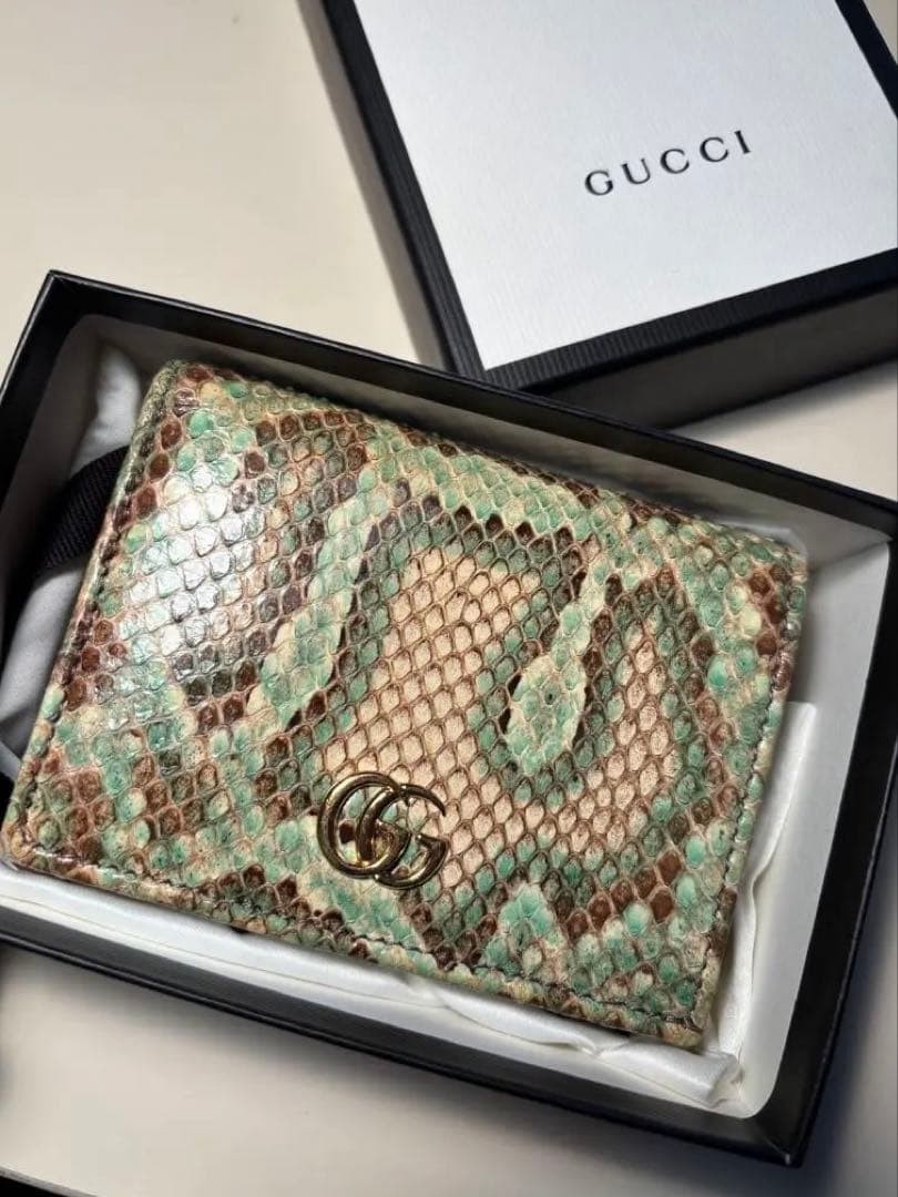 GUCCI   bifold wallet python pattern Excellent co… - image 1