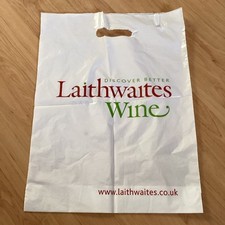 Laithwaites Wine Vintage Plastic Medium Carrier Bag White