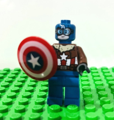 LEGO Pilot Captain America + Shield sh0374 Minifigure MARVEL Super Heroes 76076