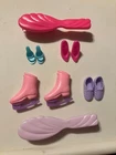 Vintage 1980's Barbie fashion Doll Accessories Lot Shoes, Skates, Brushes
