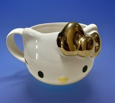 NEW Sanrio Hello Kitty 3D Figural Face/Head w/Gold Bow 20oz Ceramic Coffee Mug