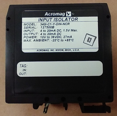 --NEW-- ACROMAG 340I-C1-Y-DIN-NCR DC 4-20mA DC Powered Loop Isolator 