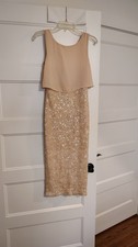 Asos Beige Sequin Dress size 4 
