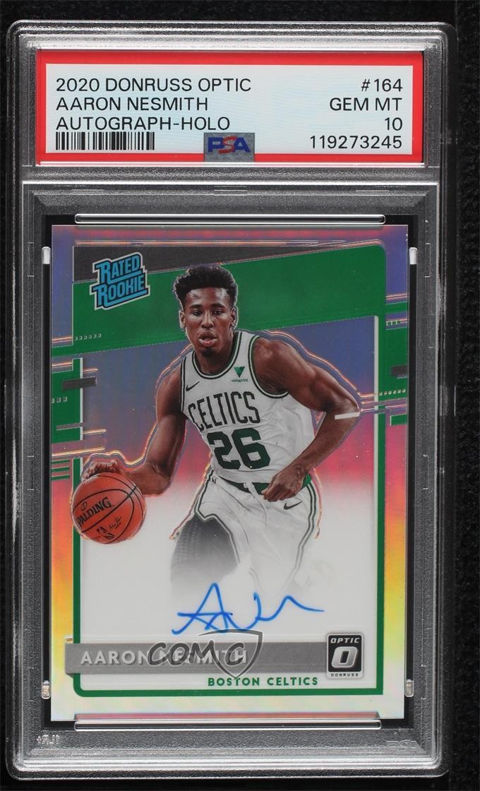 2020 Donruss Optic Holo Prizm Signatures Aaron Nesmith PSA 10 Rookie Auto RC 7f0