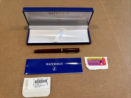 Waterman Preface Rollerball Pen Lacquer Burgundy & Gold Trim In Box *