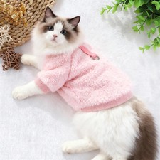 Warm Fleece Sphynx Cat Sweater with Buckle Winter Pet Clothes for Cats Gotas Per
