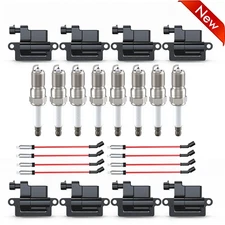 8 Pack Square Ignition Coil & Spark Plug Wire For 1999-2004 GMC Sierra 2500