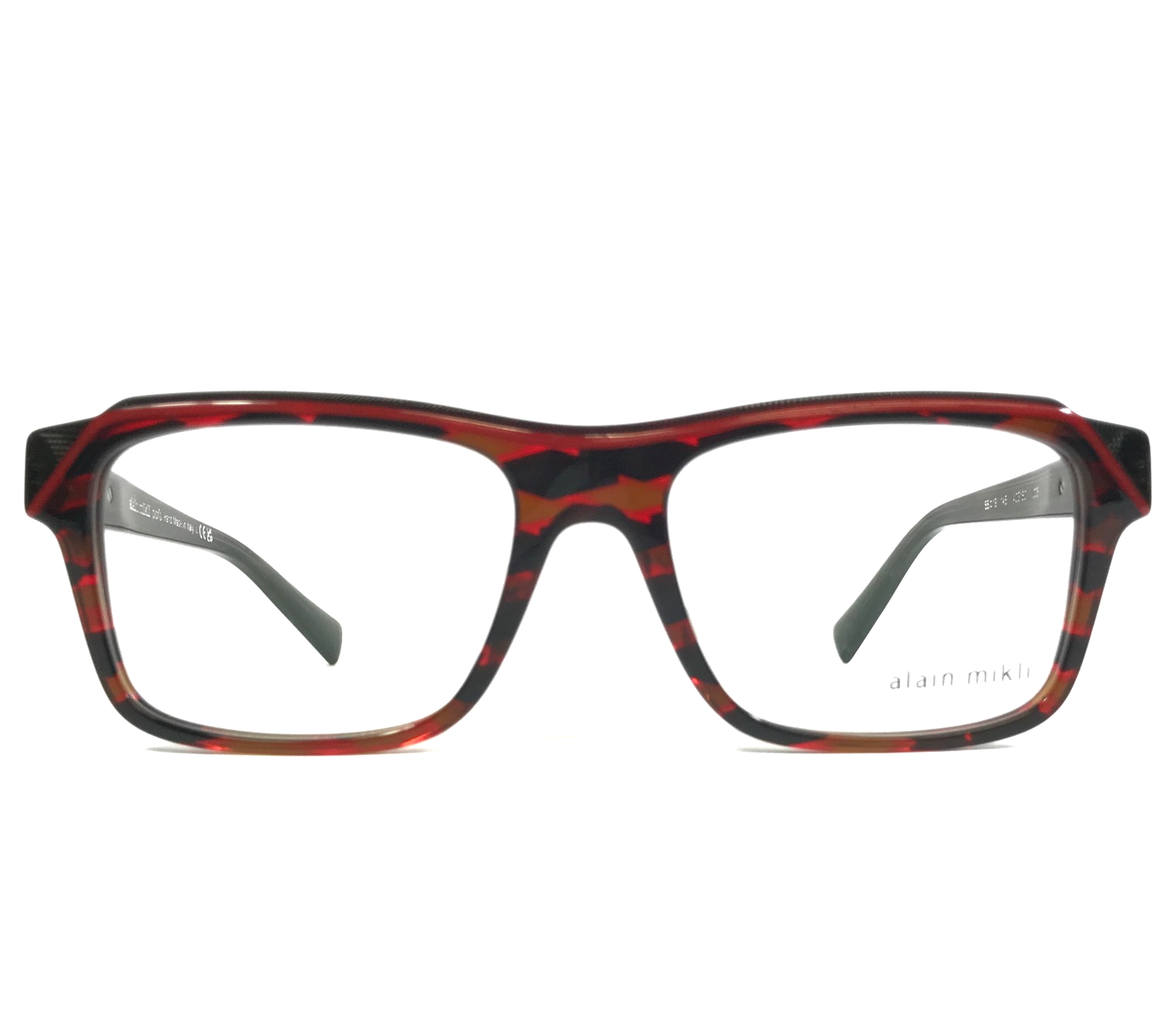 Alain Mikli Eyeglasses Frames A03150 005 Rhombus Red Black Pont Blac 55-18-145