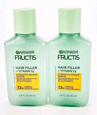 2 Pack Garnier Fructis Vitamin Cg Hair Filler Strength Repair Serum 3.8 oz ea