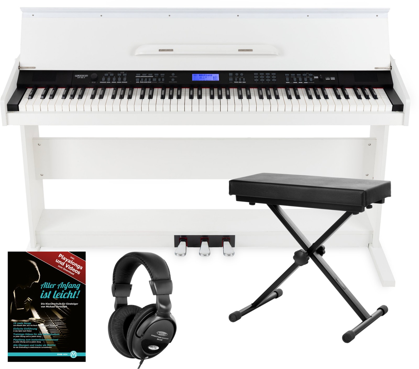 Pianoforte Digitale 88 Tasti Pianola Tastiera Elettronica Set Panchetta Cuffie