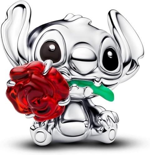 Pandora Moments Disney Lilo Stitch Rose Murano-Glas-Charm Aus Sterling-Silber, K-image