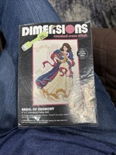 Vtg Dimensions Counted Cross Stitch Angel of Harmony Kit New # 6681, 5"x7" 1995