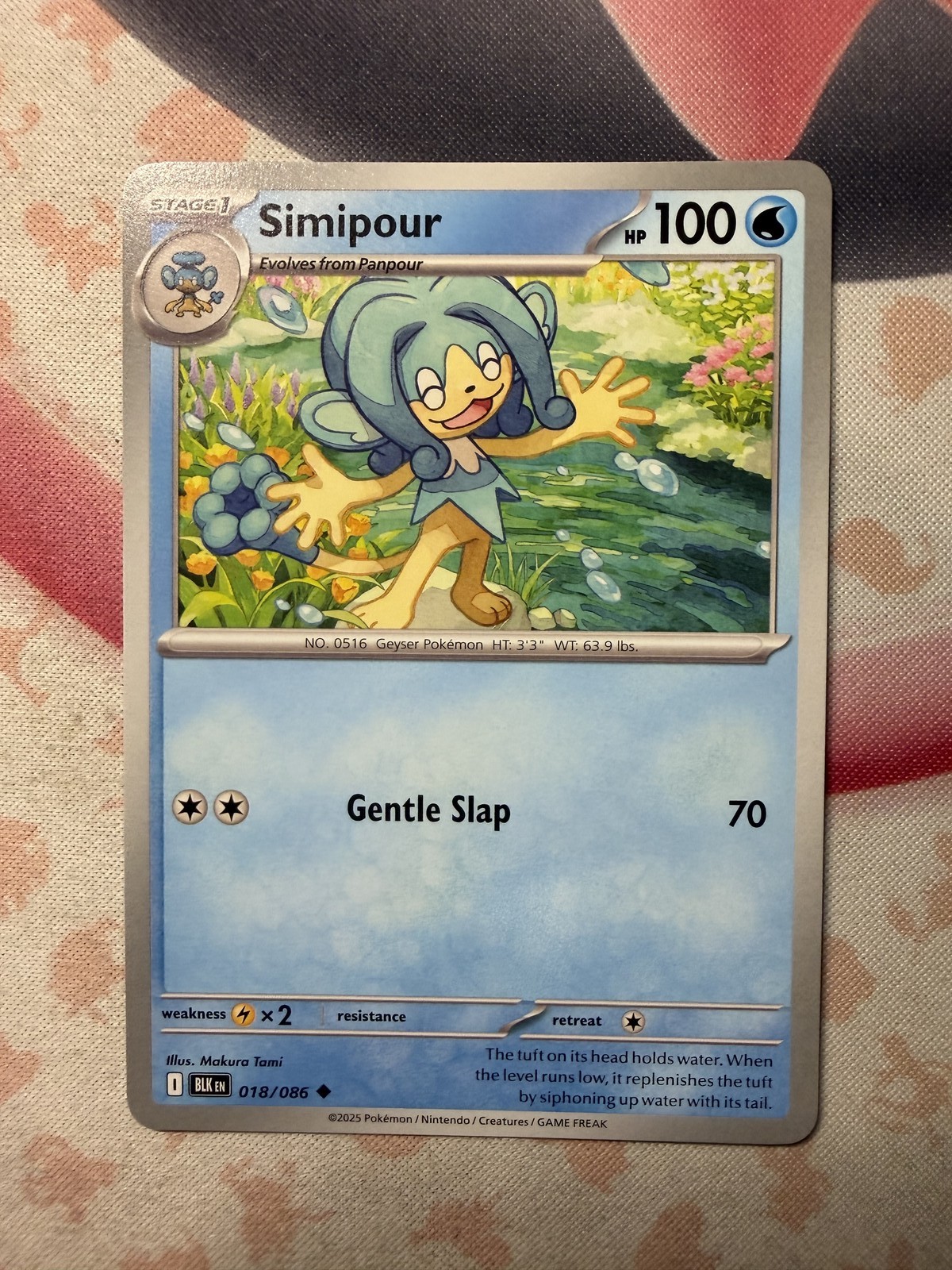 Simipour Uncommon SV: Black Bolt 018/086 NM English Pokemon Card