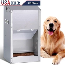 Stainless Steel Gravity Automatic Dog Feeder Large Capacity Indoor Outdoor Use