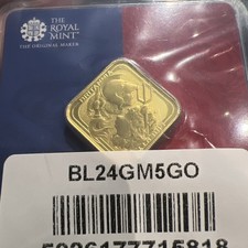 2025 Royal Mint 999 Fine Gold 5g Bar - Britannia and Liberty Only 1,500 Minted 4419.80 per troy oz