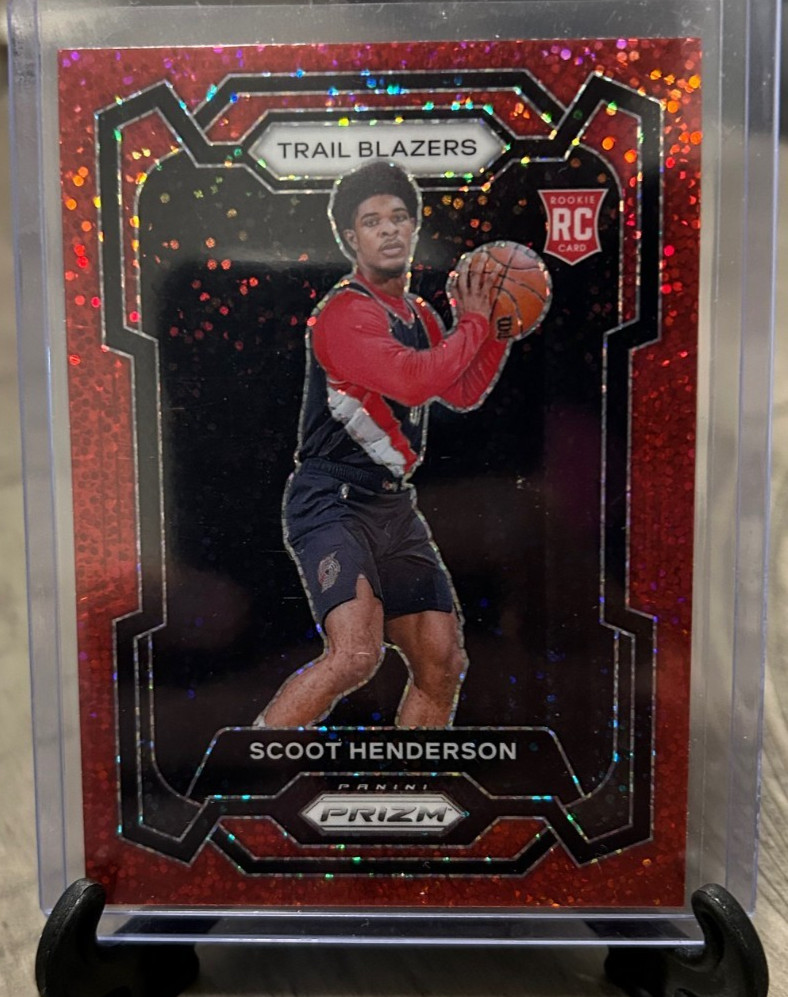 2023-24 Panini Prizm Basketball SCOOT HENDERSON Red Sparkle SSP RC #141