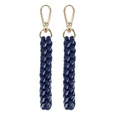 Rope Keychain 2PCS - Boho Bag Keyring - Dark Blue Braided Keychain