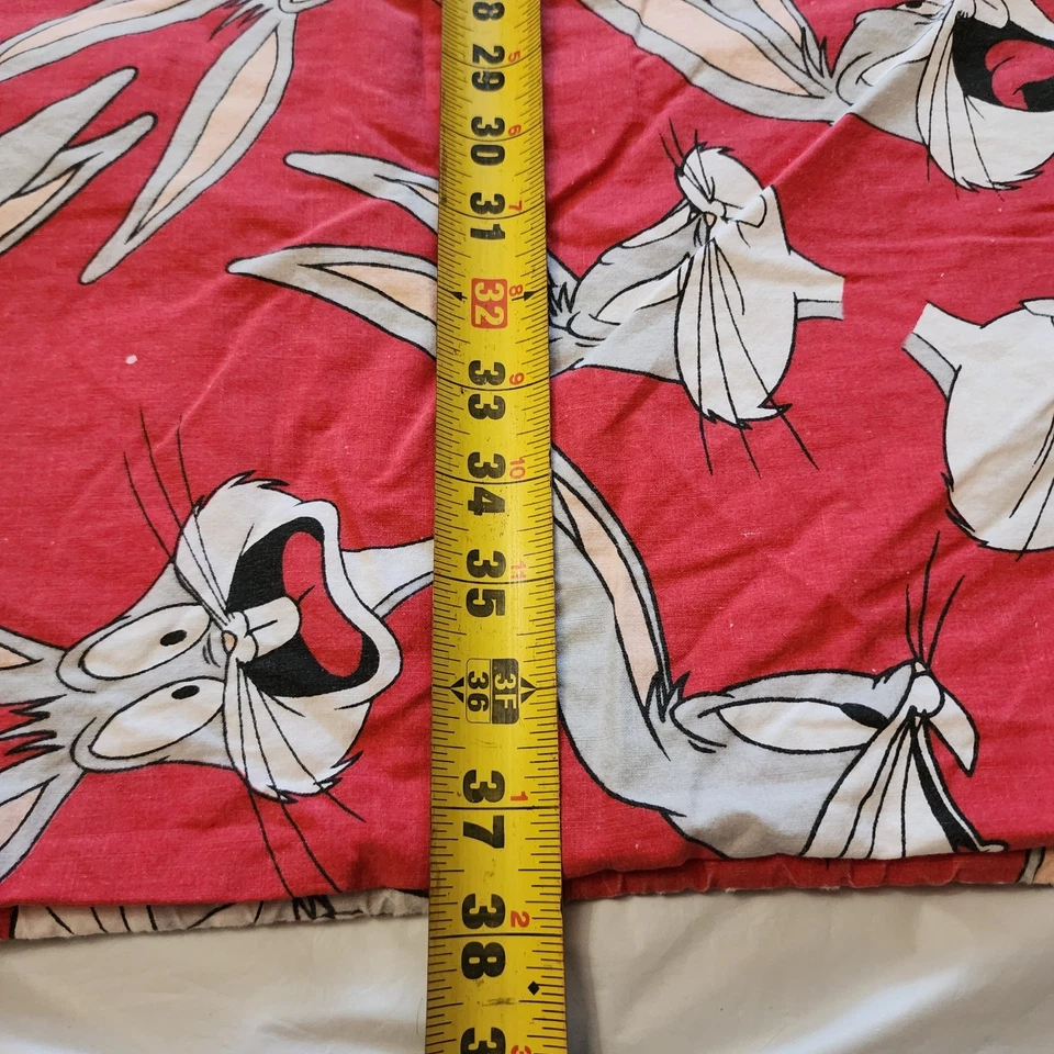 Bugs 兔子 Looney Tunes 棉红色毯子 婴儿 幼儿 手工制作  — 第 2/4 张图片