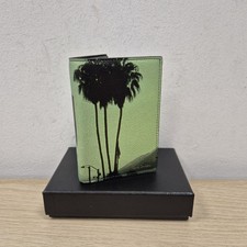 Paul Smith Green Pauls Photo Palm Tree Grained Leather Bifold Card Holder Rare
