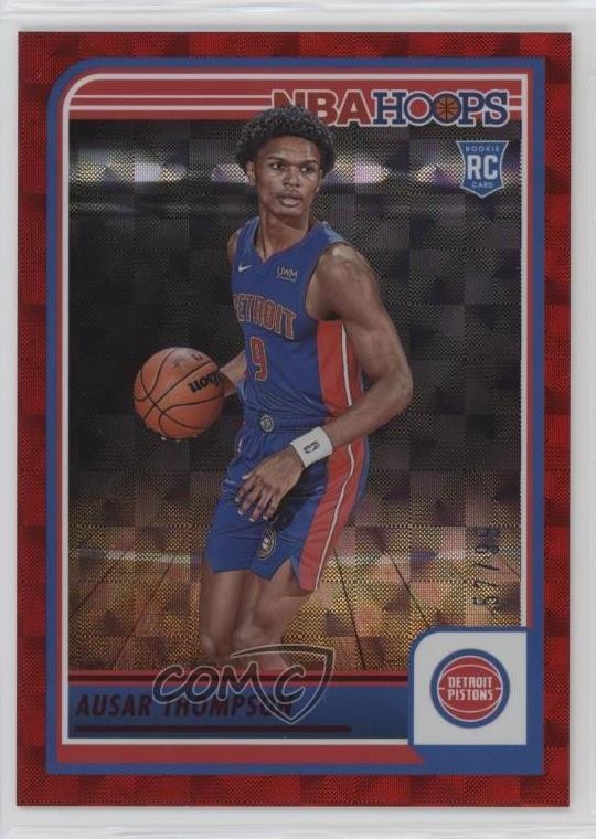 2023-24 Panini NBA Hoops Rookies Hyper Red 57/99 Ausar Thompson #255 7rv