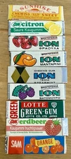 Vintage Chewing Gum Sticks Lot (9) International Mix ION Lotte Lot 18
