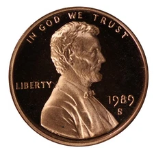1989 -S Lincoln Memorial Cent Gem Proof Single Coin