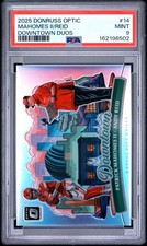 2025 PANINI DONRUSS OPTIC DOWNTOWN DUOS #14 ANDY REID/PATRICK MAHOMES II PSA 9