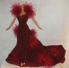 DRESS BARBIE DOLL O'HARA GONE WITH THE WIND DOLL RED FASHION GOWN ACCESSORY