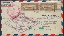 SWFLStamps Sc # C14 - $1.30 Zeppelin Pair on Cover to Lakehurst