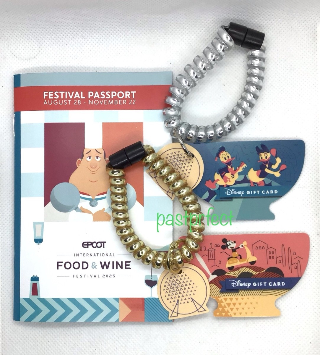 Disney 2 Gift Card Wristlets Mickey Donald Food Wine Festival 2025