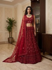 Net Lehenga Choli Dori Embroidery Diamond Party Wedding Bridal Wear Set