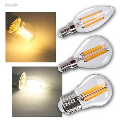 E27/E14 Filament Leuchtmittel XLED 3,8W neutral/warm-weiß 806lm Lampe Birne 230V