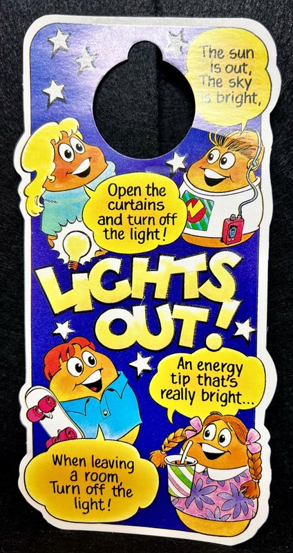 Vintage/1993 McDonald's Lights Out Nuggets Glow in the Dark  Door Hanger NOS